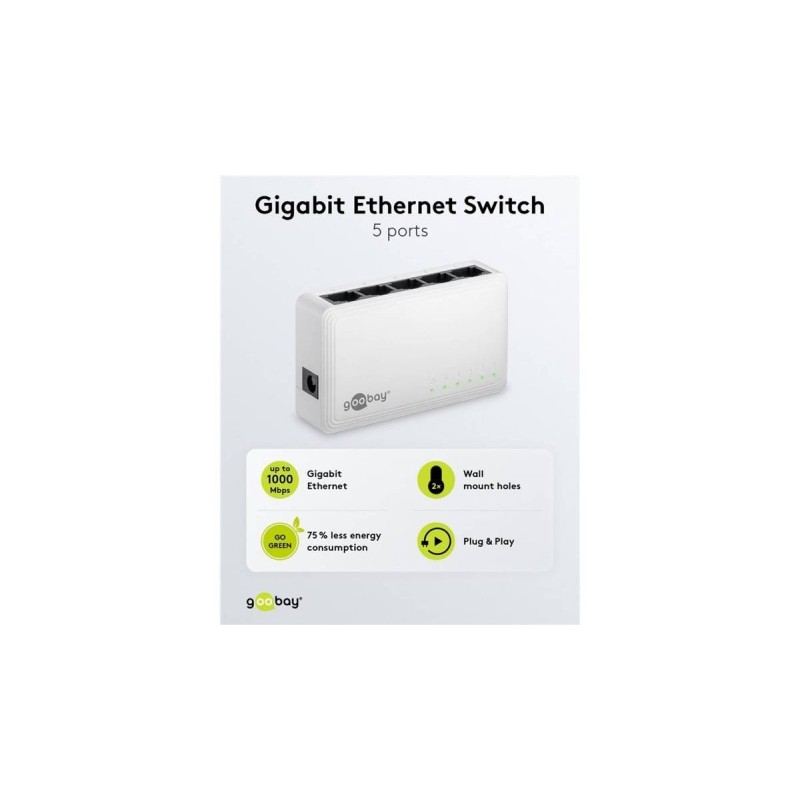Goobay 5-Port Switch Gigabit Hvid